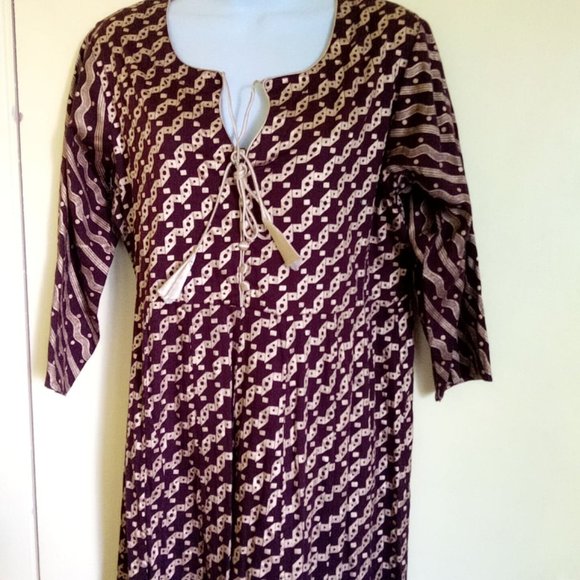 Brown and Gold Authentic Indian Dress XL NWOT NEW - Picture 7 of 8